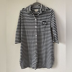 Kate Spade New York Striped Button Down Shirt Dress  Sz S‎ Loungewear Sleep Cozy